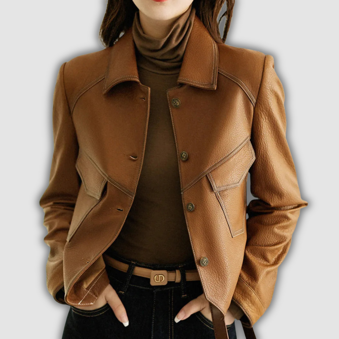 Amara | Structured Leather Jacket