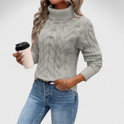 Kassandra | Classic Turtleneck Cable Sweater