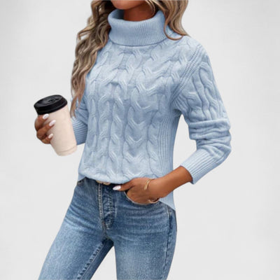 Kassandra | Classic Turtleneck Cable Sweater