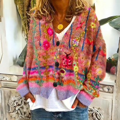 Monica | Boho Patchwork Knit Cardigan