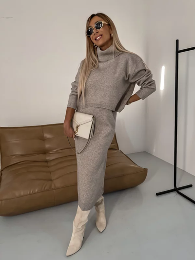 Natasha | Knitted Dress & Sweater Set