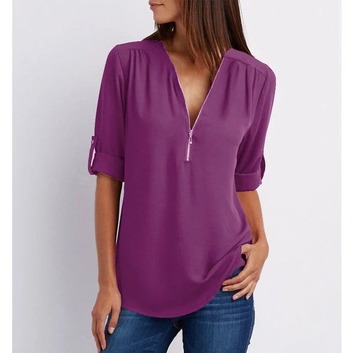 Demi | Zipper Detail Blouse