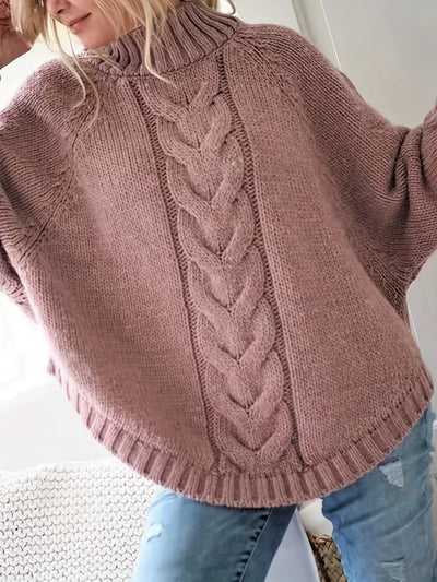 Tracey | Relaxed Cable Poncho Sweater