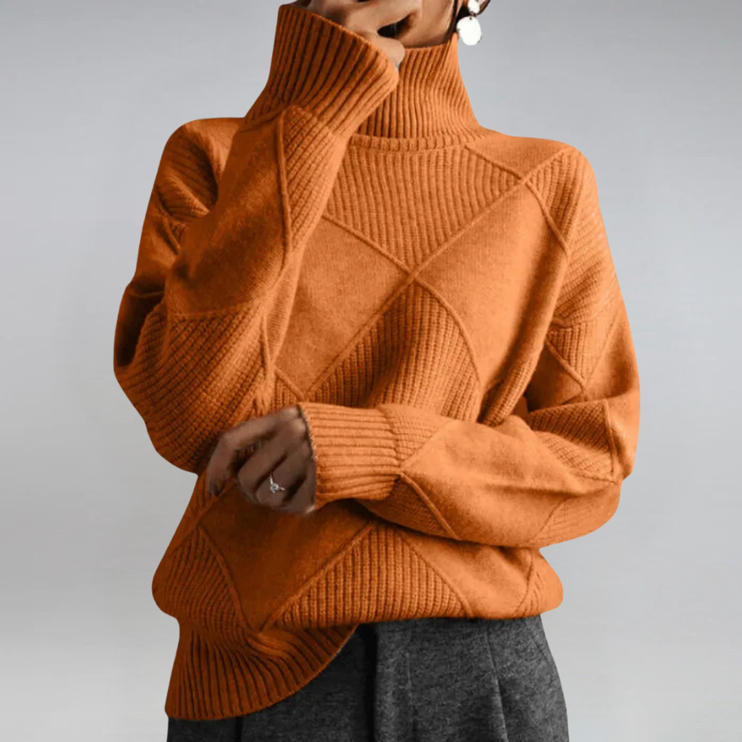 Kaila | Geometric Turtleneck Sweater