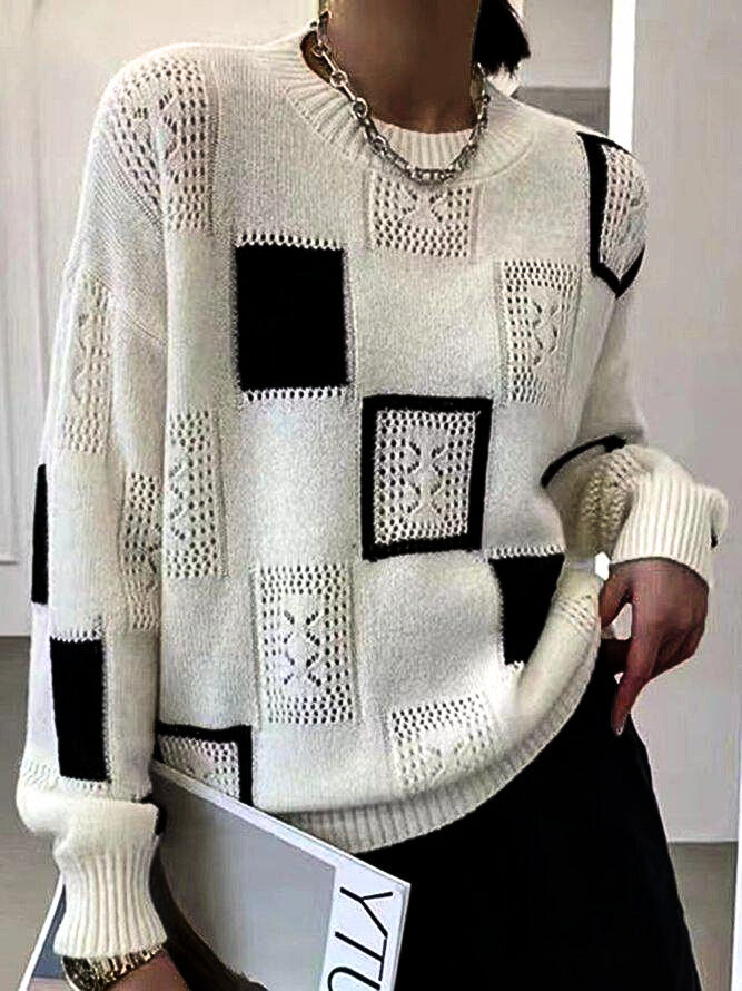 Suzanne | Geometric Knit Sweater