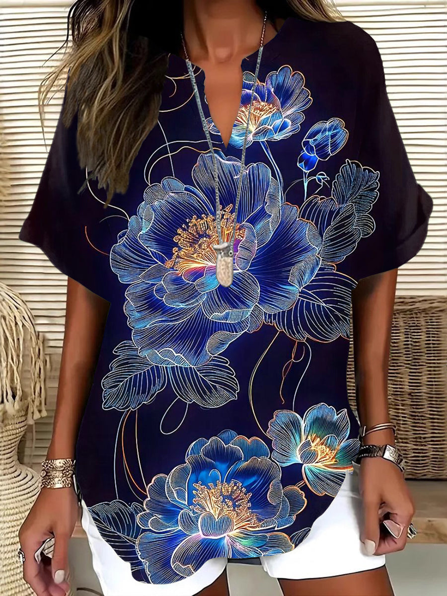 Marianne | Floral Art Print Shirt