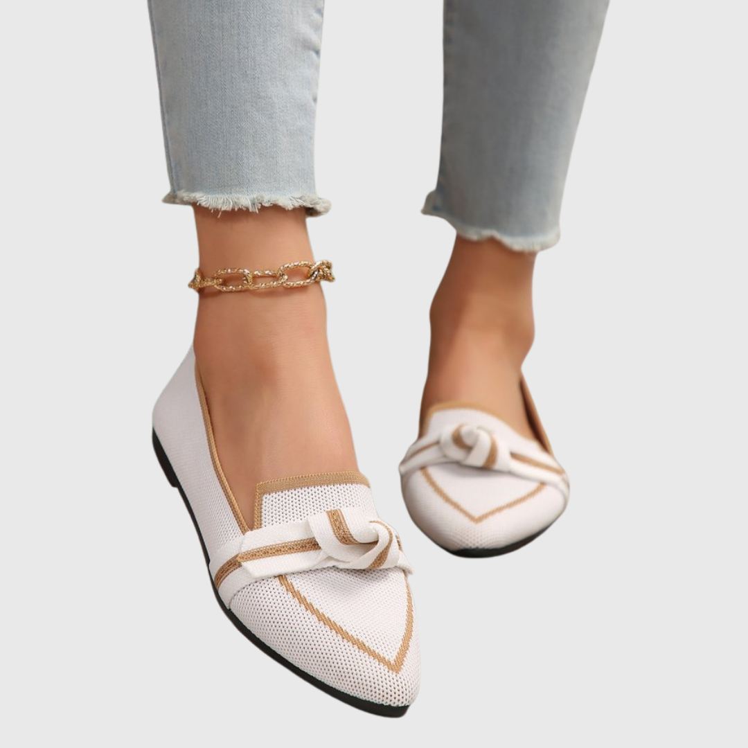 Tricia | Pointed Loafers with Contrast Trim