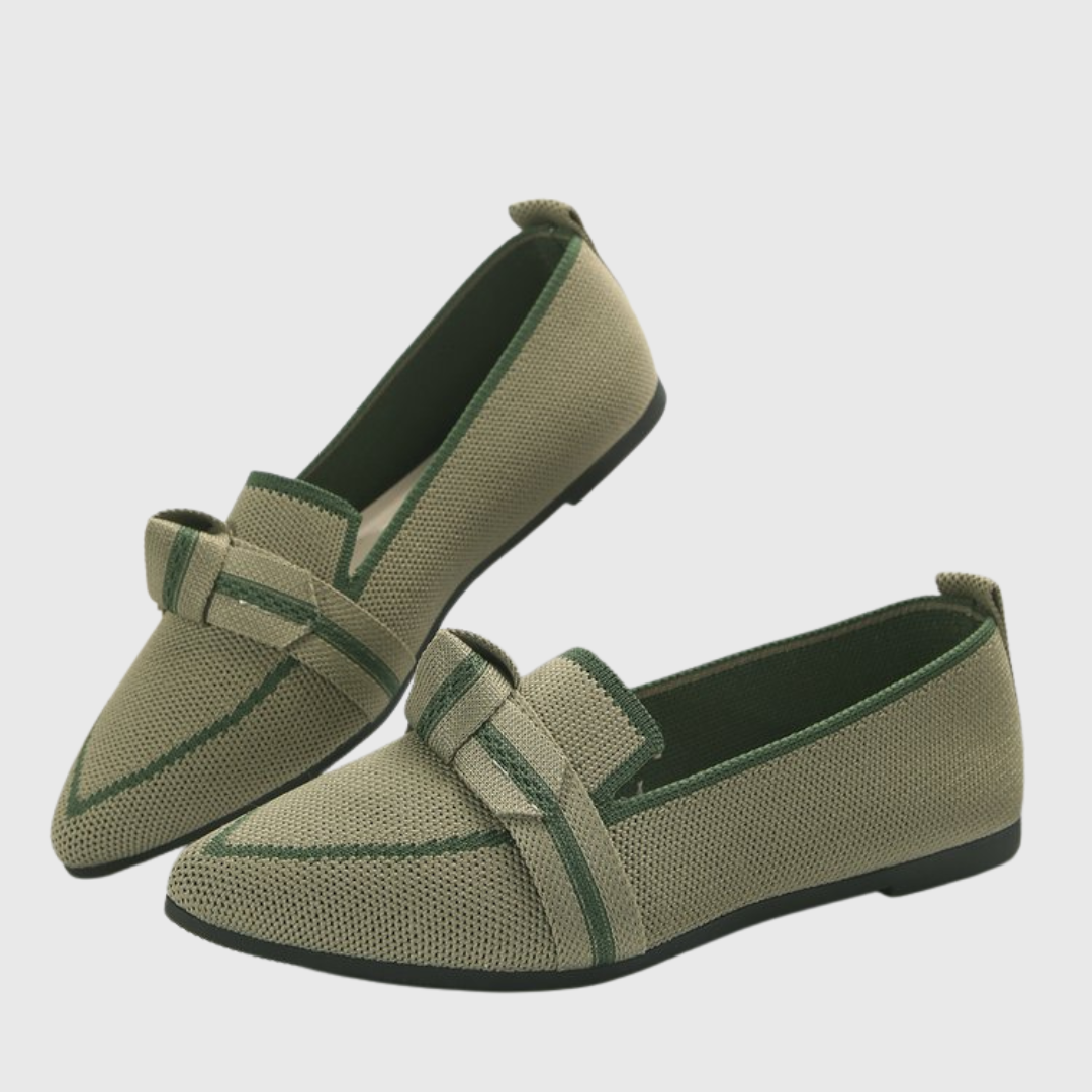 Tricia | Pointed Loafers with Contrast Trim