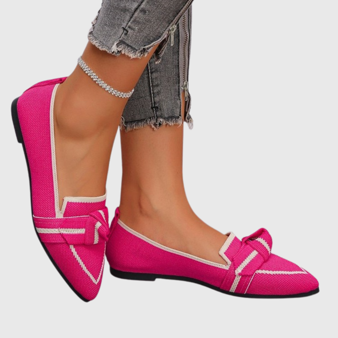 Tricia | Pointed Loafers with Contrast Trim