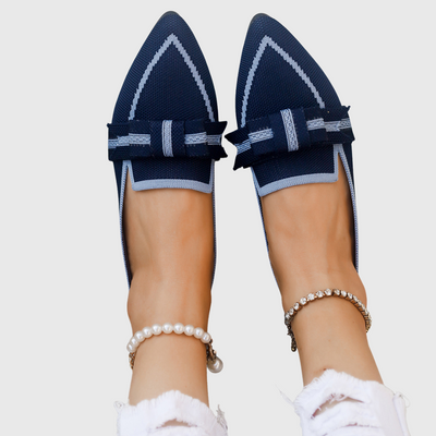 Natalie | Contrast-trim Pointed Loafers
