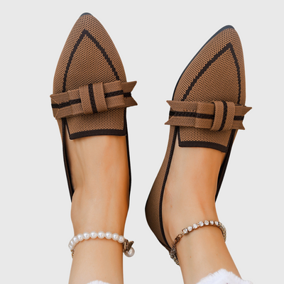 Natalie | Contrast-trim Pointed Loafers