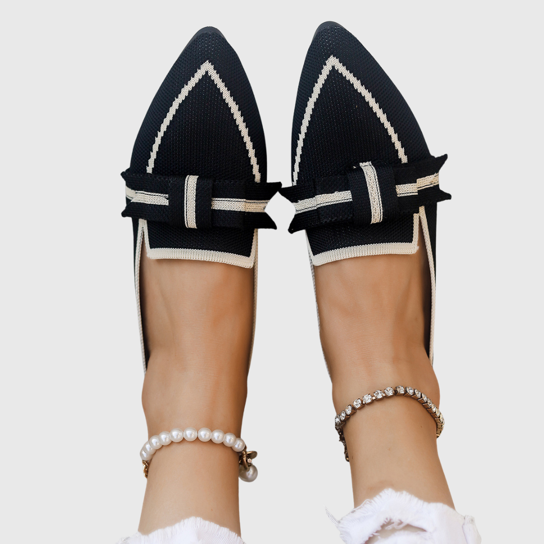 Natalie | Contrast-trim Pointed Loafers