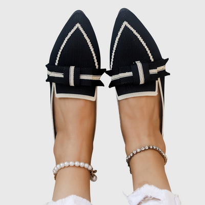 Natalie | Contrast-trim Pointed Loafers