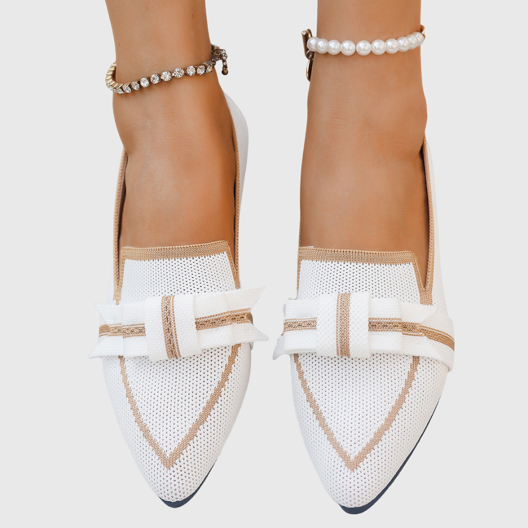 Natalie | Contrast-trim Pointed Loafers