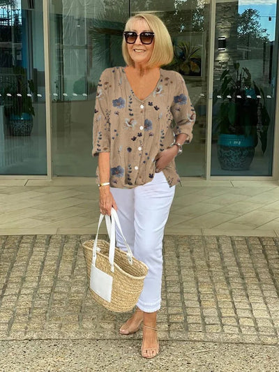 Daphne | Classic Floral Blouse