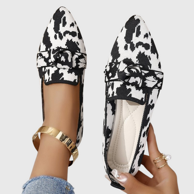 Marie | Monochrome Patterned Loafers