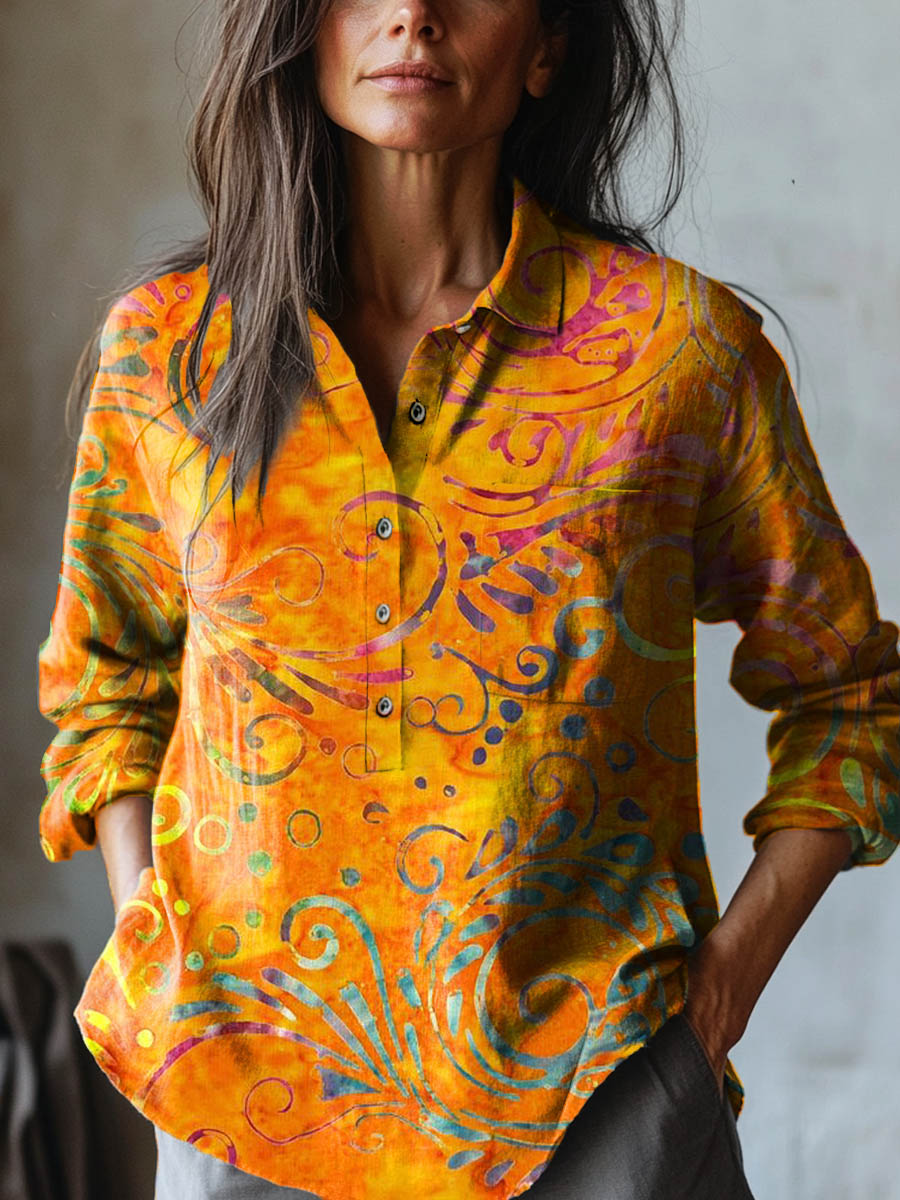 Jaylene | Artistic Swirl Print Blouse