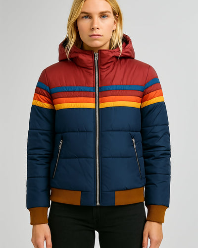 Marina | Retro Stripe Puffer Jacket