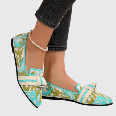 Sandra | Patterned Loafers with Bow