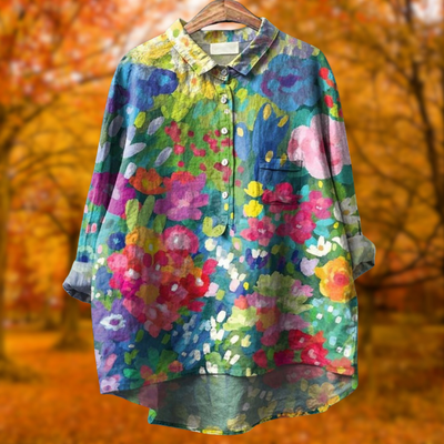 Lina | Vibrant Floral Embroidered Shirt
