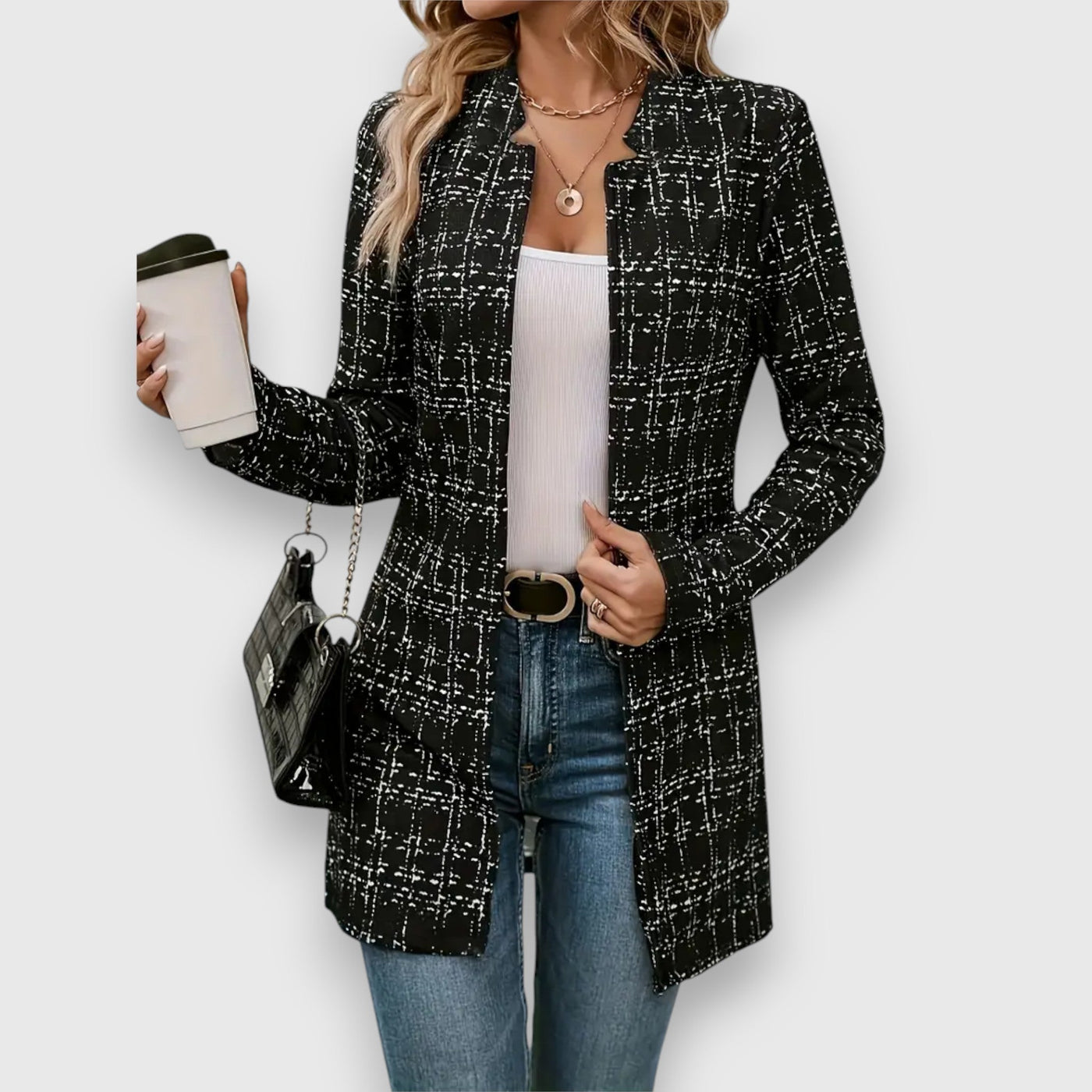 Bianca | Patterned Longline Blazer