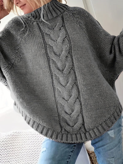 Tracey | Relaxed Cable Poncho Sweater