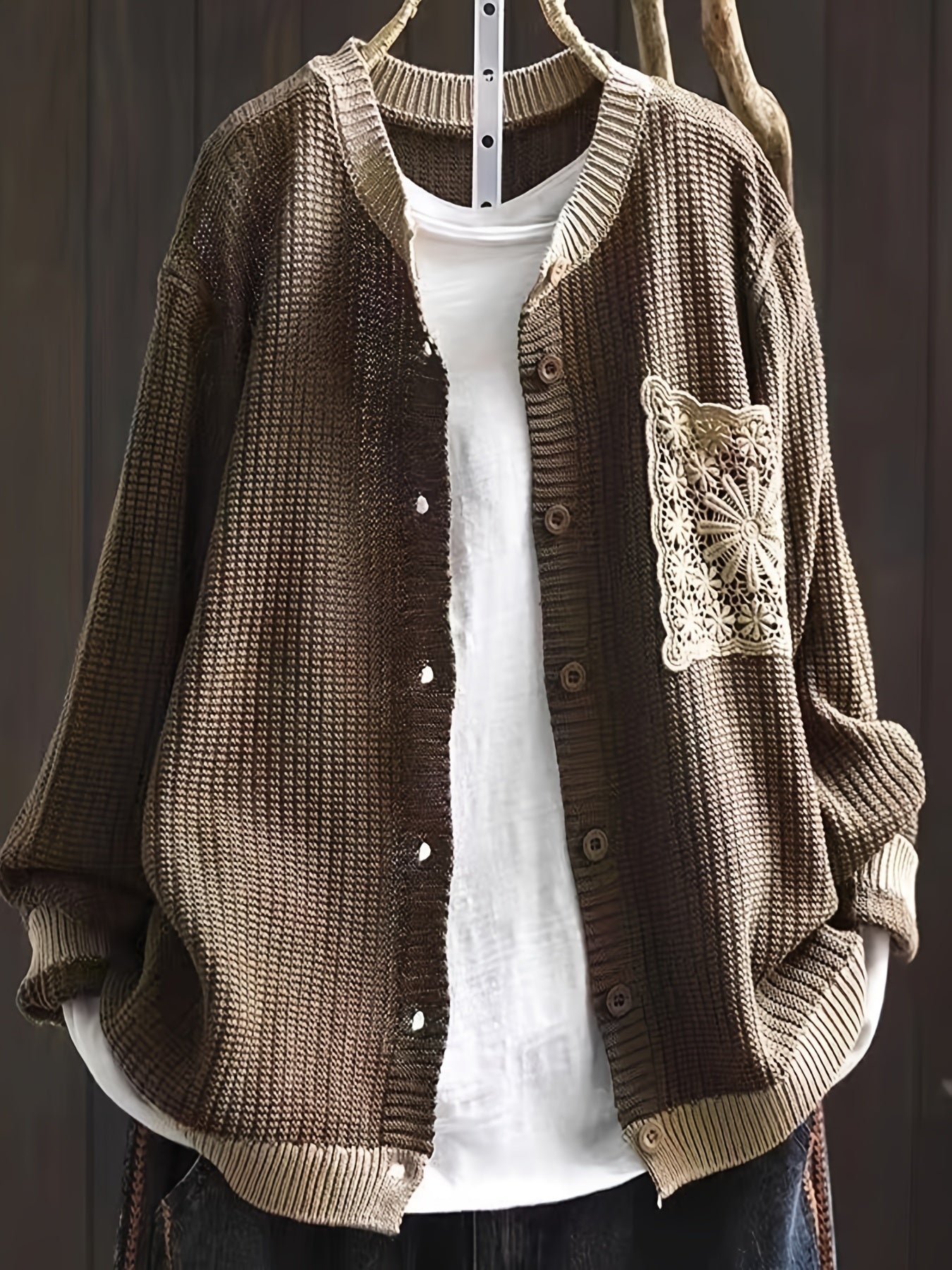 Nancy | Vintage Crochet Pocket Cardigan