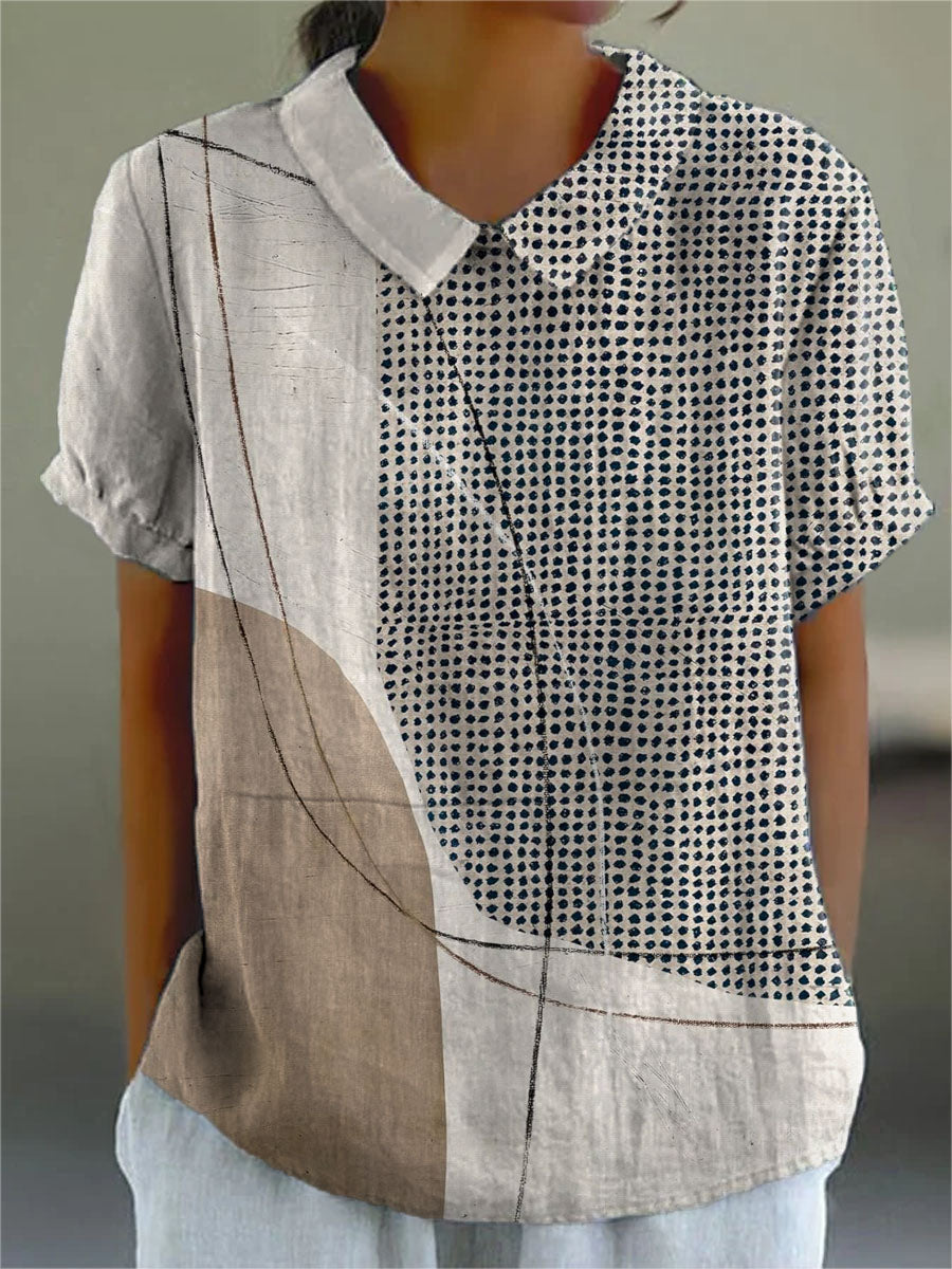 Hannah | Abstract Dot Patchwork Shirt