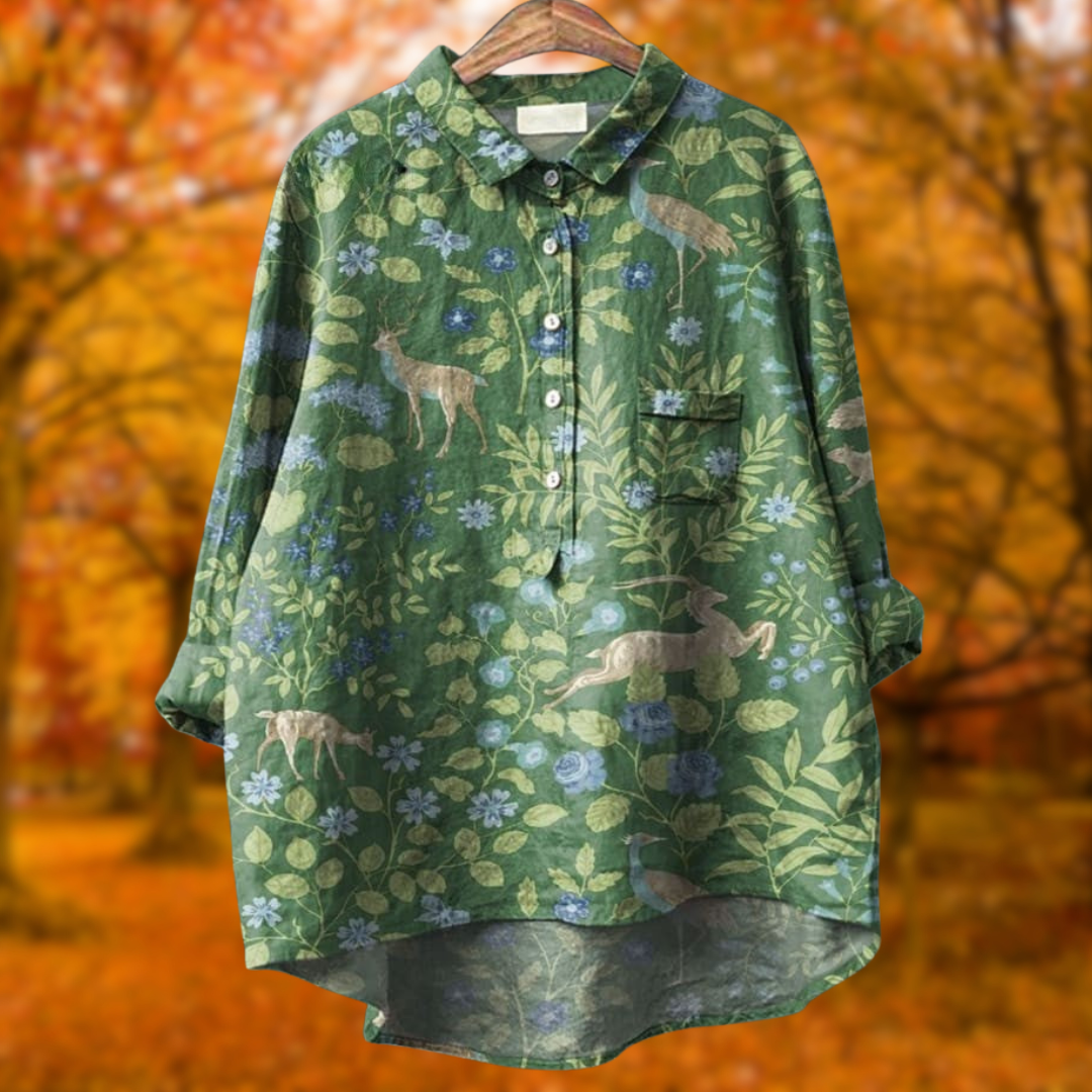 Olivia | Floral Forest Shirt