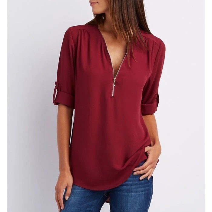 Demi | Zipper Detail Blouse