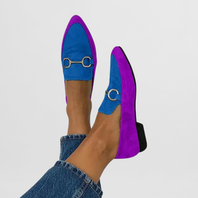 Elise | Suede Loafers with Gold Bit
