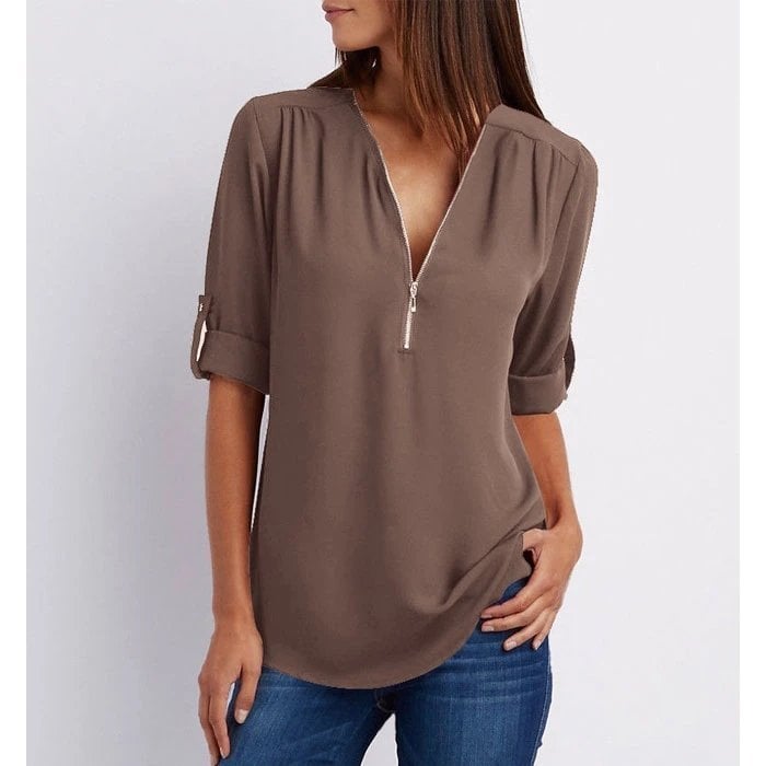 Demi | Zipper Detail Blouse