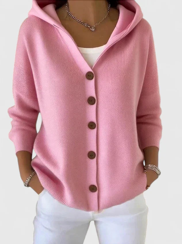 Elaine | Cozy Button Hoodie