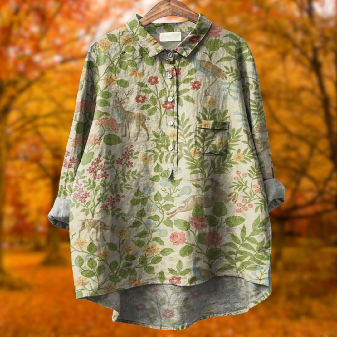 Olivia | Floral Forest Shirt