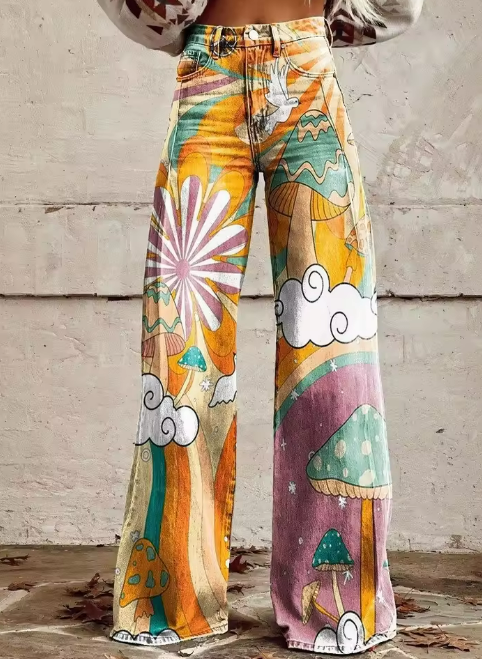 Jessica | Psychedelic Wide-Leg Pants