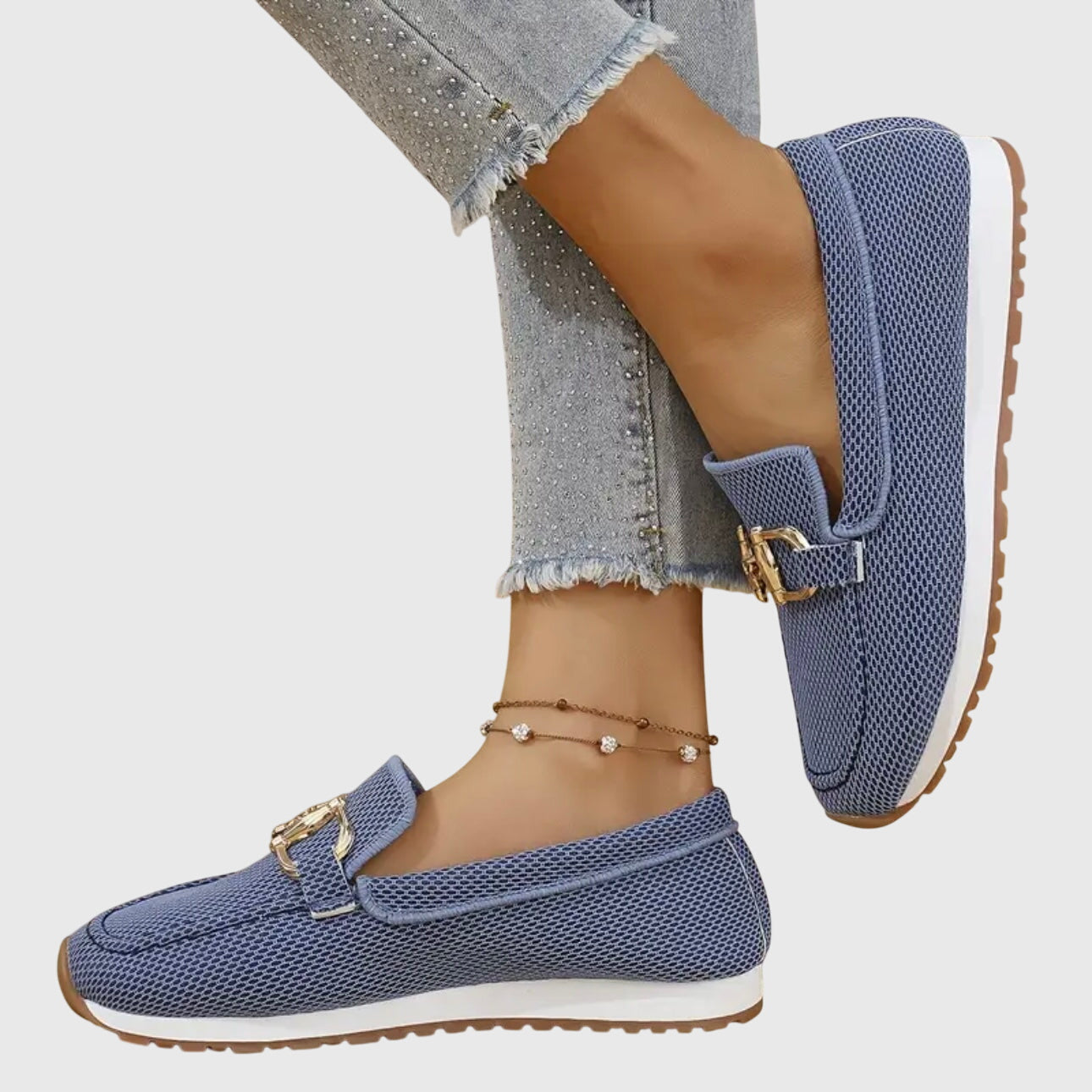 Veronica | Mesh Loafers with Gold Detail
