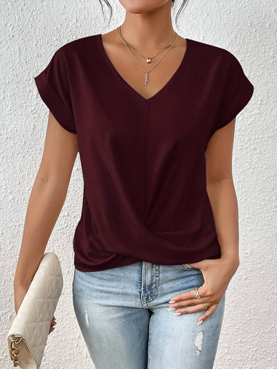 Kathleen | Twist Front V-Neck Blouse