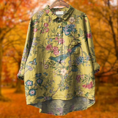 Lina | Vibrant Floral Embroidered Shirt
