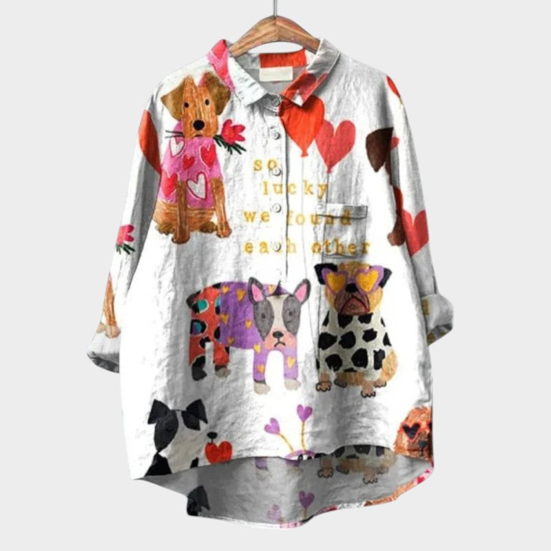 Thea | Playful Animal Blouse