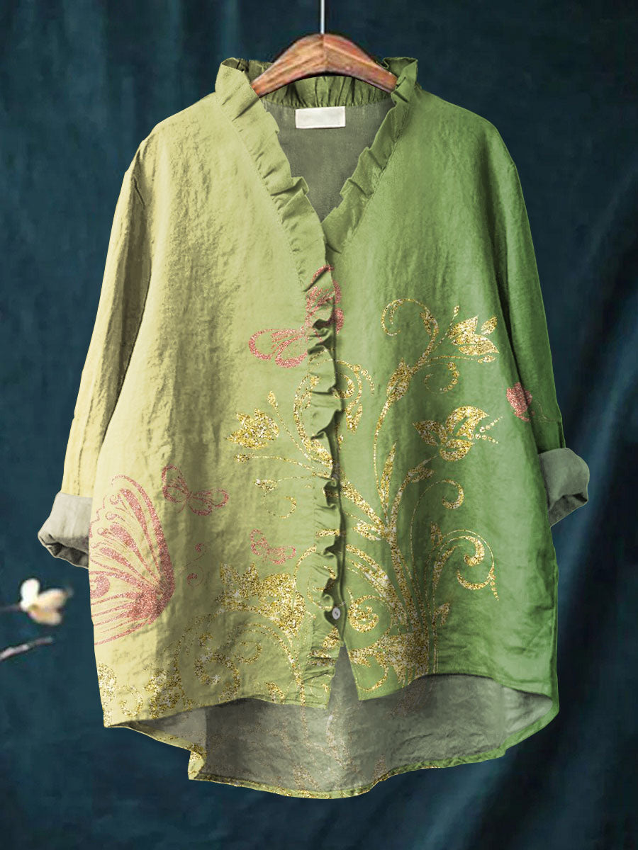 Fiona | Golden Butterfly Blouse