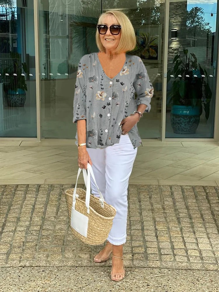 Daphne | Classic Floral Blouse