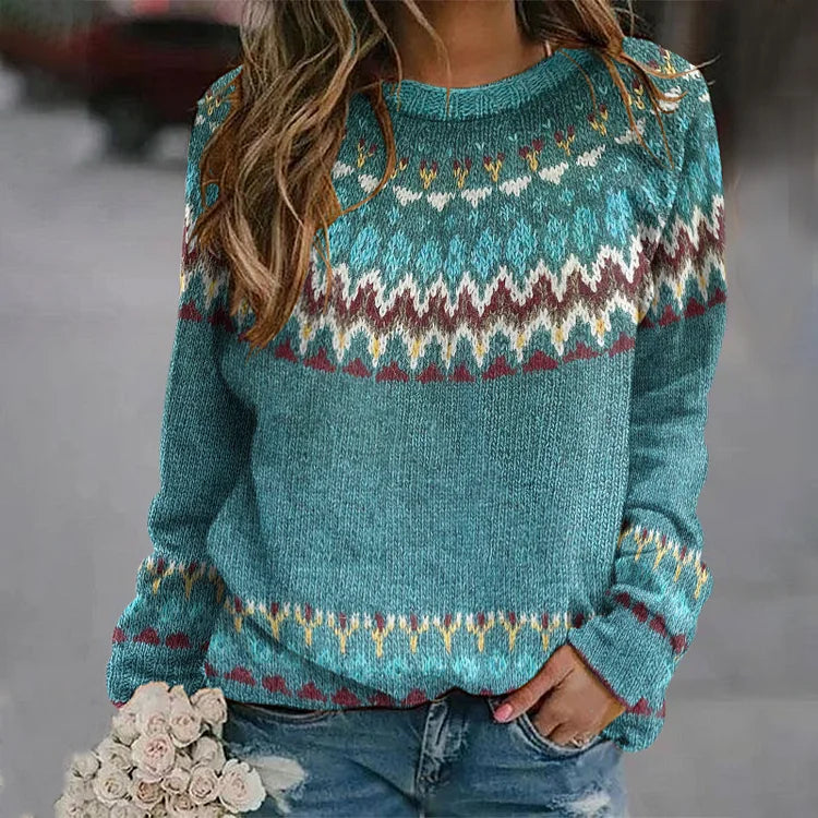 Alana | Teal Nordic Sweater