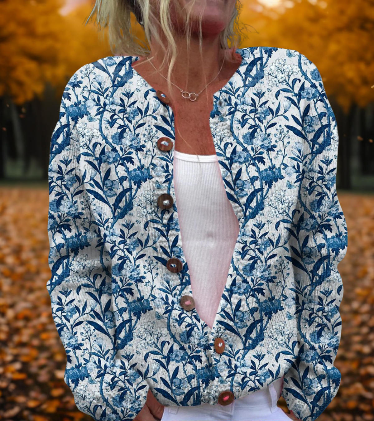 Camille | Blue Garden Cardigan