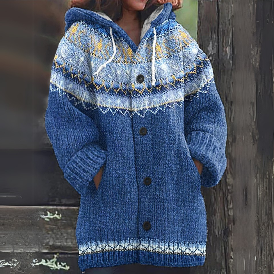 Lauryn | Nordic Blue Hooded Cardigan