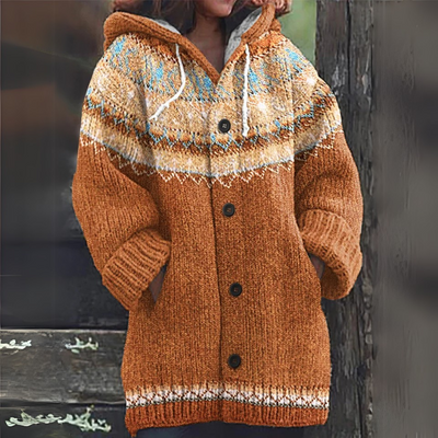 Josette | Colorful Nordic Hooded Cardigan