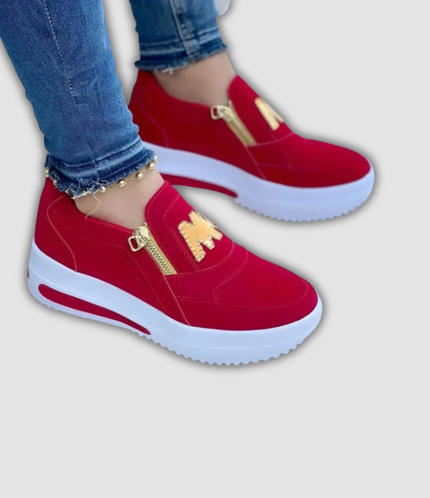 Nadine | Zip Accent Sneakers
