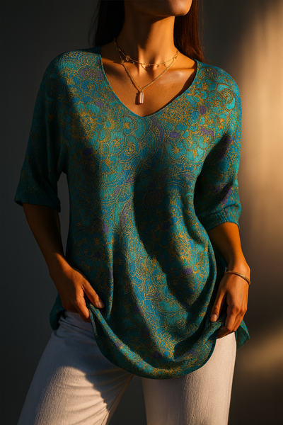 Luna | Ocean Lace Blouse