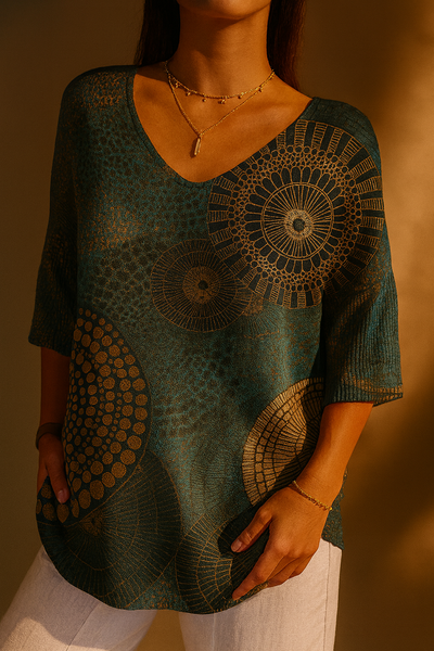 Veronica | Golden Mandala Blouse