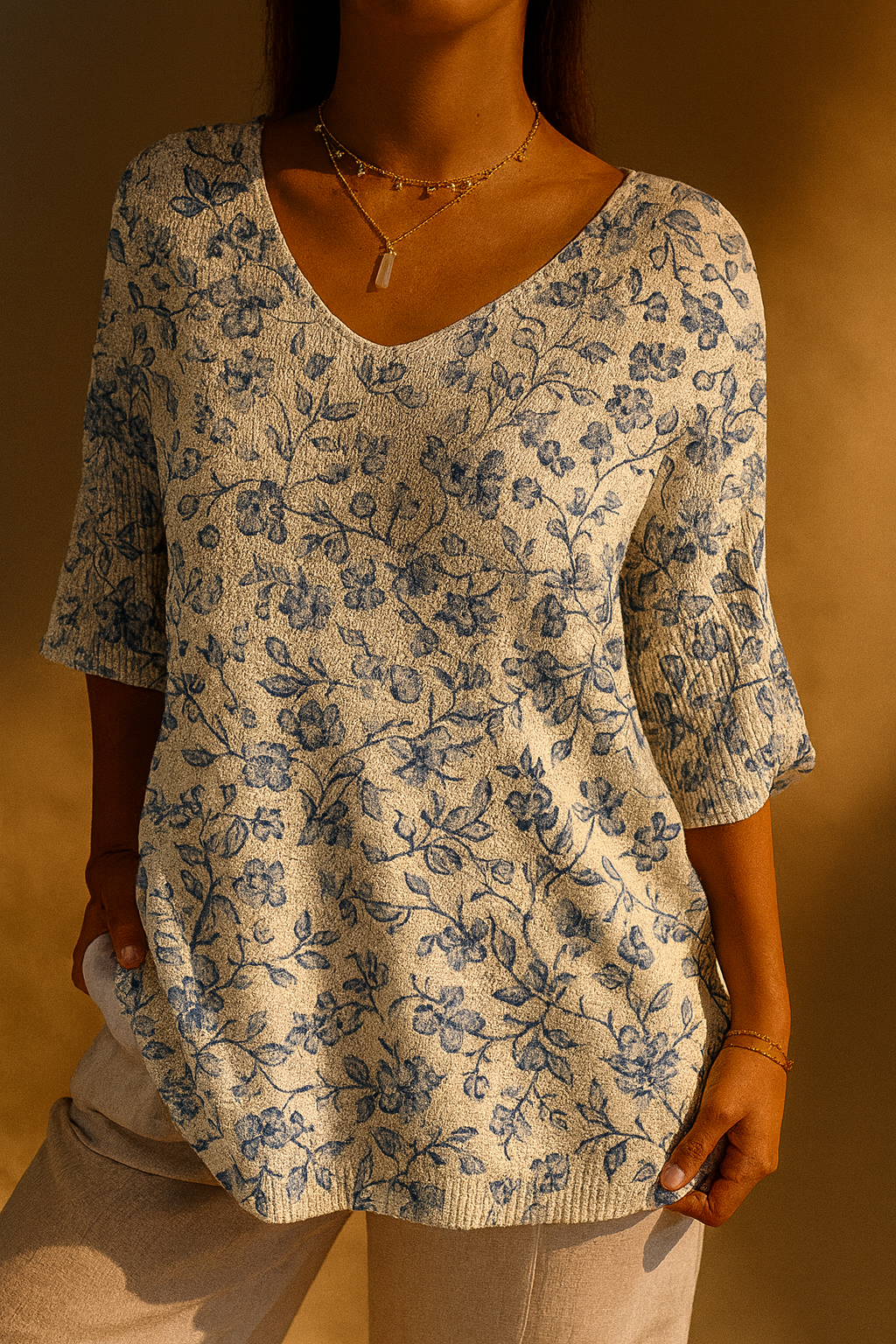 Azalea | Blue Porcelain Blouse