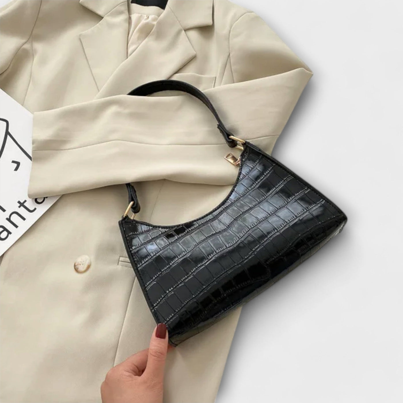 Bianca | Croco Chic Shoulder Bag